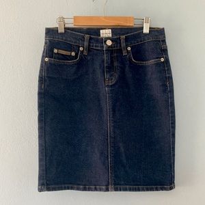 Calvin Klein dark wash denim pencil skirt